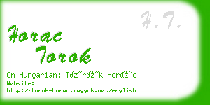 horac torok business card